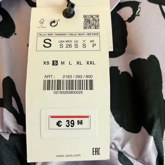 Zara Satin Lavender & Black The Dita Floral Dress - Picture 9 of 9